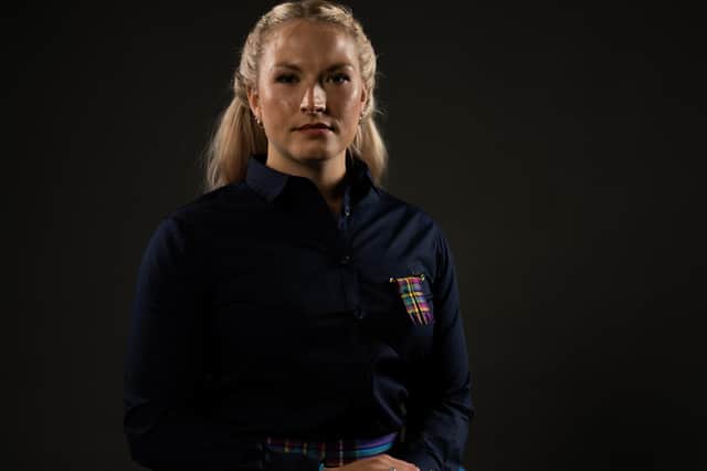 Gordon wheelchair athlete Samantha Kinghorn wearing Team Scotland's Selkirk-made 2022 Commonwealth Games opening ceremony outfit (Photo: MBP)