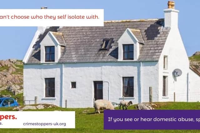 Crimestoppers’ Scotland COVID-19 domestic abuse campaign.