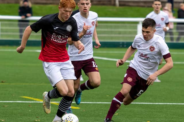 On-loan Queen's Park midfielder Gregor Nicol in action for Gala Fairydean Rovers against Hearts B on Saturday (Photo: Thomas Brown)