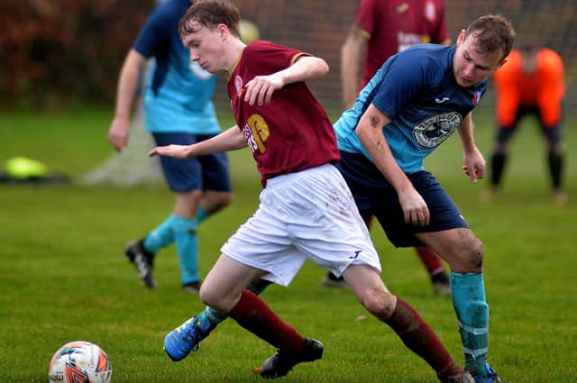 St Boswells losing 5-3 at home to Eyemouth United Amateurs (Photo: Alwyn Johnston)