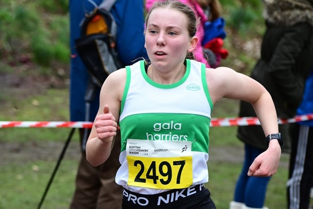 Gala Harrier Isla Paterson finished 11th in the under-17 girls' race at Falkirk on Saturday in 26:21 (Pic: Neil Renton)