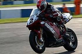 Steve Hislop, doing what he did best.