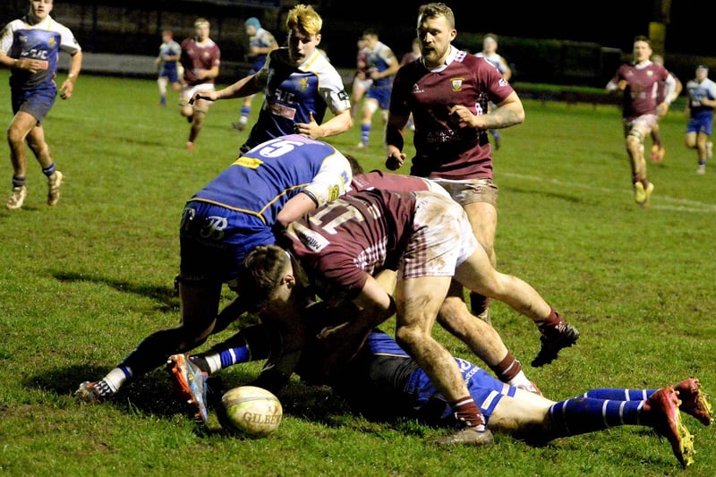 Gala's Gregor Collins in action against Jed-Forest at Jedburgh's Riverside Park on Friday (Pic: Alwyn Johnston)
