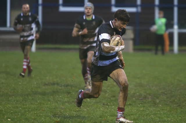 Archie Barbour about to go over for Kelso's second try at Selkirk (Pics by Steve Cox)