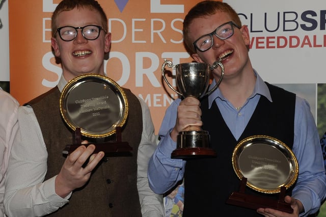 Borders Clan rugby team members Matthew and Stuart MacDonald with their disability sport award