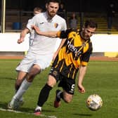 Liam Buchanan on the ball during Berwick Rangers' 3-0 home win against East Kilbride on Saturday (Pic: Alan Bell)
