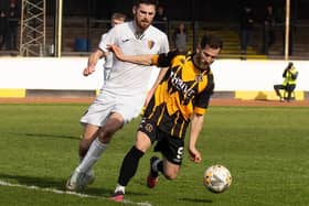 Liam Buchanan on the ball during Berwick Rangers' 3-0 home win against East Kilbride on Saturday (Pic: Alan Bell)