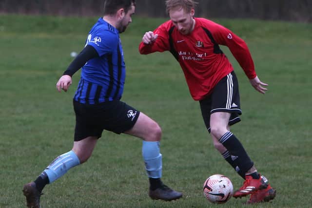 Newtown on the ball during their 3-1 home loss to Duns Amateurs in the Waddell Cup's quarter-finals on Saturday (Pic: Steve Cox)