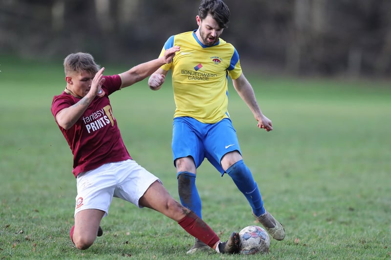 Ancrum drawing 3-3 at home to Eyemouth United Amateurs on Saturday in the Border Amateur Football Association's B division (Pic: Brian Sutherland)