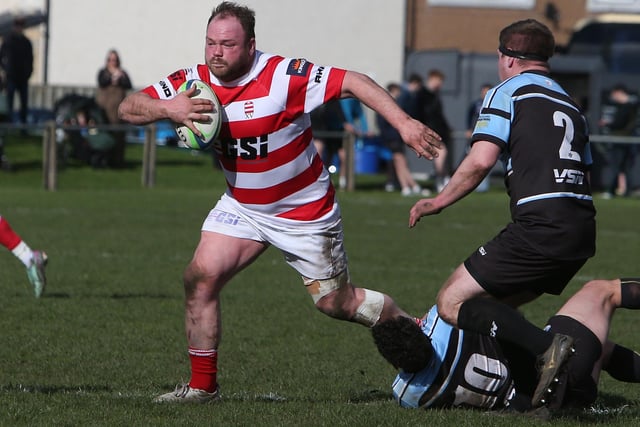 Nicky Little on the ball during South of Scotland's 27-25 win against Glasgow and the West in rugby's national inter-district championship at Kelso's Poynder Park on Saturday (Photo: Steve Cox)