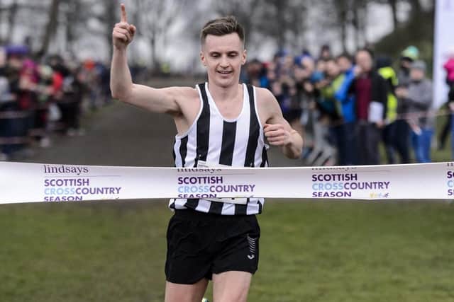 Adam Craig winning 2019's Scottish cross-country championship at Falkirk (Pic: Scottish Athletics/Bobby Gavin)