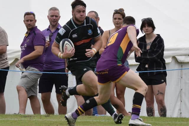Andrew Mitchell on the attack for Hawick during their 24-5 loss at Marr on Saturday (Photo: Malcolm Grant)
