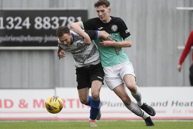 East Stirlingshire and Gala Fairydean Rovers vying for possession at the Falkirk Stadium at the weekend (Photo: Alan Murray)
