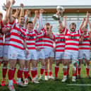 South of Scotland celebrating beating Caledonia Reds 36-18 at Canal Park in Inverness on Saturday to secure 2024's national inter-district rugby championship title (Photo: Bryan Robertson)