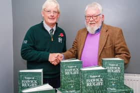Co-editors Ian Landles and Murray Watson at the launch of their book Voices of Hawick Rugby last week (Photo: ILF Imaging)