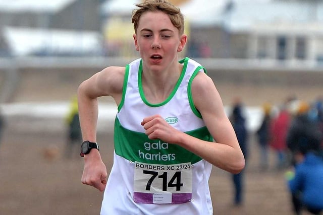 Gala Harrier Matty Fleming finished fifth in 8:29 in the junior race at Sunday's Borders Cross-Country Series meeting at Spittal