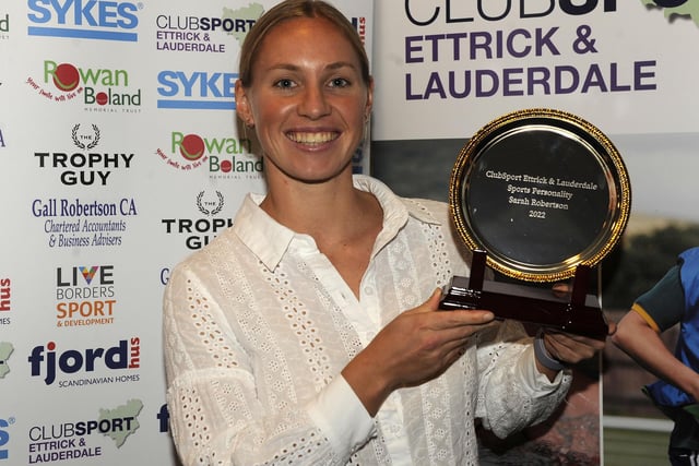 Selkirk hockey star Sarah Robertson with her Club Sport Ettrick and Lauderdale award for sports personality of the year