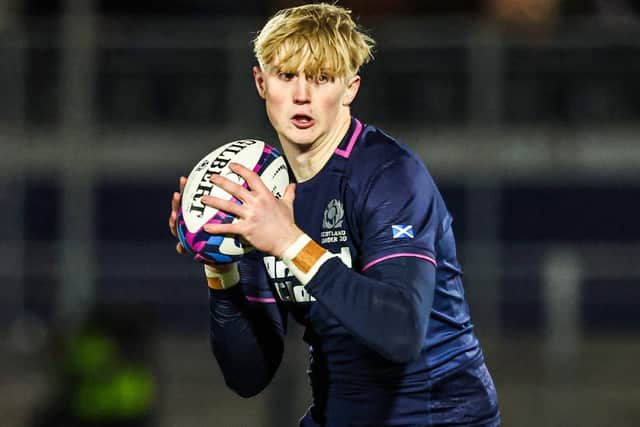 Captain Ross Wolfenden in action for Scotland during their 31-17 Under-20 Six Nations defeat at home to England at Edinburgh’s Hive Stadium in February (Photo: Ross MacDonald/SNS Group/SRU)