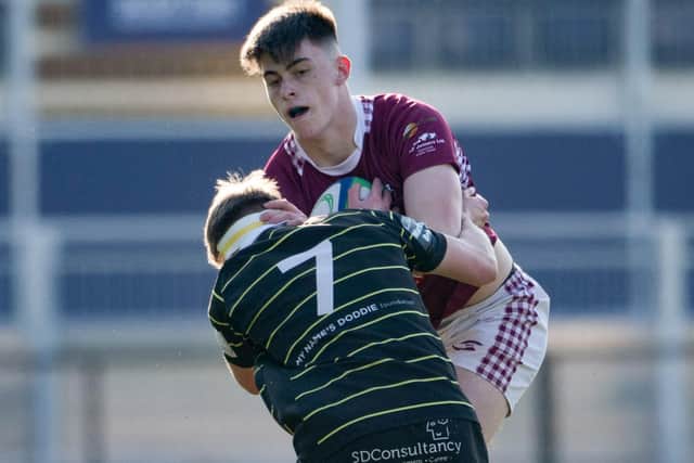 Kerr Johnston playing for Gala against Melrose during March's Scottish rugby youth cup final in Edinburgh (Photo by Paul Devlin/SNS Group/SRU)