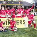 The British Army rugby sevens side celebrating their victory at Melrose on Saturday (Photo: Bill McBurnie)