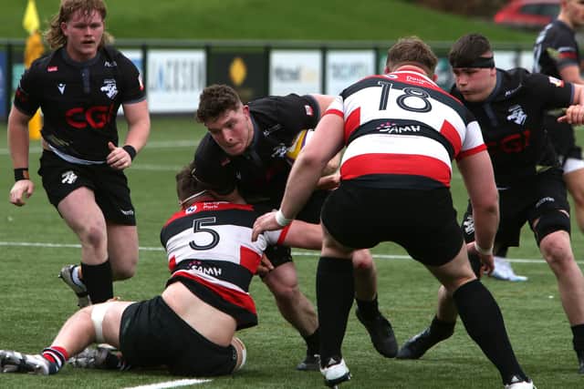 Southern Knights on the attack against Stirling Wolves on Saturday at the Greenyards in Melrose (Pic: Steve Cox)