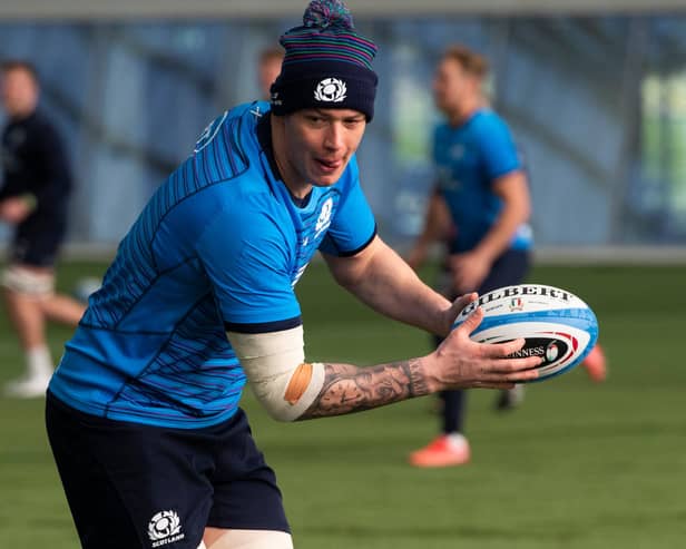 Jedburgh's Glen Young during a Scotland training session in Edinburgh on Monday (Photo by Paul Devlin/SNS Group/SRU)