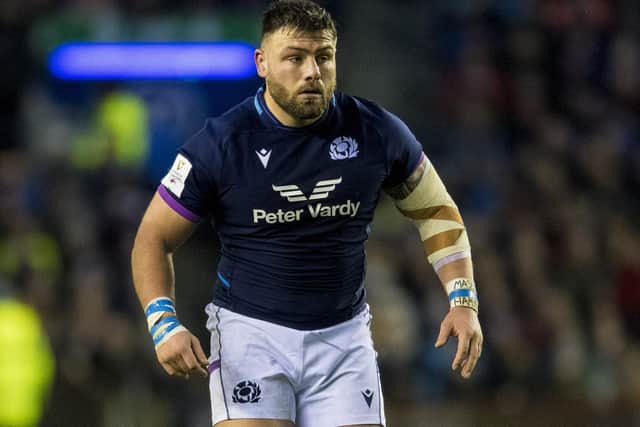 Rory Sutherland in action for Scotland during a Guinness Six Nations match versus England at Murrayfield Stadium in Edinburgh in February (Photo by Ross Parker/SNS Group/SRU)