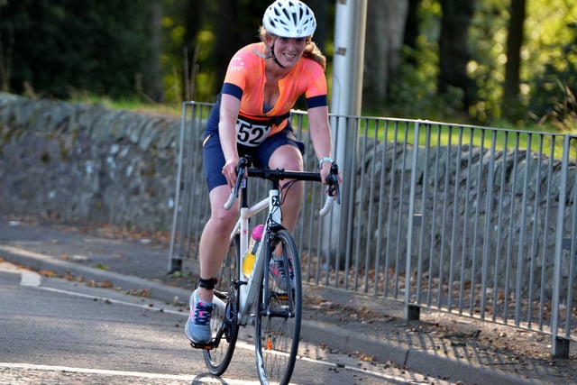 Jennifer Watt clocked 1:41:11 to place 53rd out of 56 finishers at this month's Live Borders duathlon in Peebles