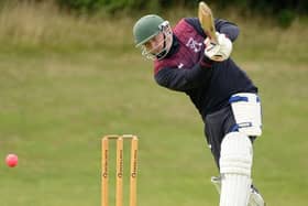 Greg Fenton on his way to hitting 71 for Selkirk against Livingston’s seconds on the road on Saturday (Photo: John Smail)