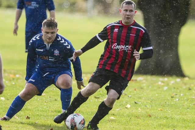 Kevin Strathdee in possession for Hawick Colts against Selkirk Victoria at the weekend (pic: Bill McBurnie)