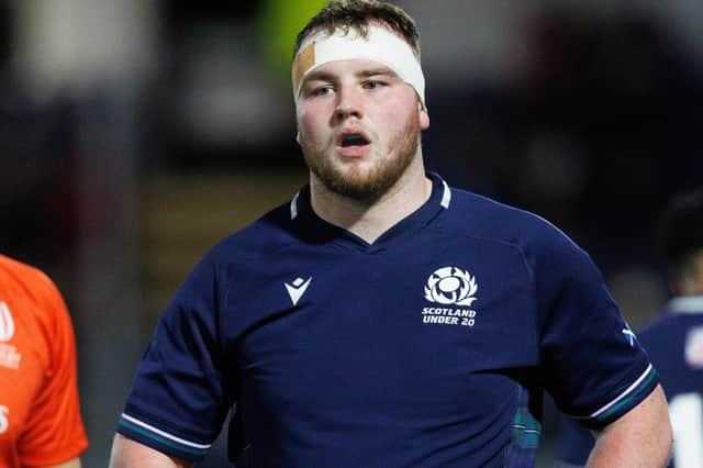 Callum Smyth in action for Scotland under-20s during their 30-17 loss to England at Edinburgh's Hive Stadium on Friday, February 23 (Photo by Ross Parker/SNS Group/SRU)