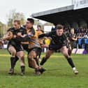 Southern Knights beating Ayrshire Bulls 29-20 at Millbrae in Ayr in January 2020, thanks to tries from Neil Irvine-Hess, Conor Young and Ciaran Whyte (Photo: George McMillan)