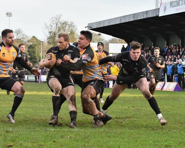 Southern Knights beating Ayrshire Bulls 29-20 at Millbrae in Ayr in January 2020, thanks to tries from Neil Irvine-Hess, Conor Young and Ciaran Whyte (Photo: George McMillan)