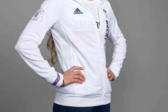 Lucy Hope, a member of the Great Britain Olympic swimming team, at a Tokyo 2020 Team GB kitting-out session in June in Birmingham (Photo by Karl Bridgeman/Getty Images for British Olympic Association)