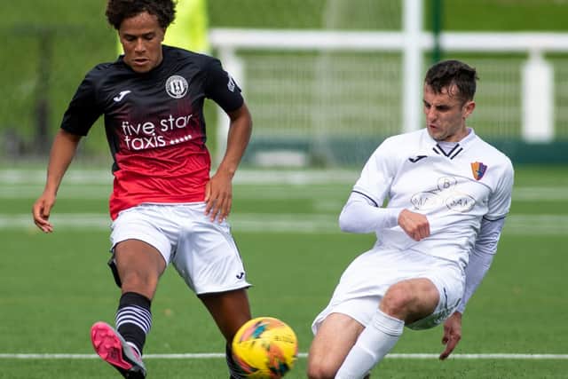 Gala Fairydean Rovers and East Kilbride vying for possession on Saturday (Pic: Thomas Brown)