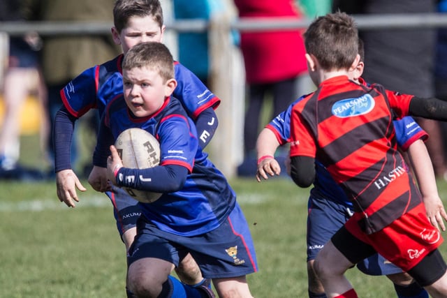 Harry Nicol playing or Jed Jaguars at Kelso's mini-rugby tournament on Sunday