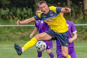 Louie Grahame on the ball for Vale of Leithen during their 1-0 defeat away to Edinburgh Community on Tuesday, August 11, 2026 (Photo: Hilary Isaac)