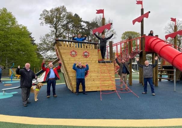 Councillors at the opening of the new playpark in Victoria Park, Peebles, in May.