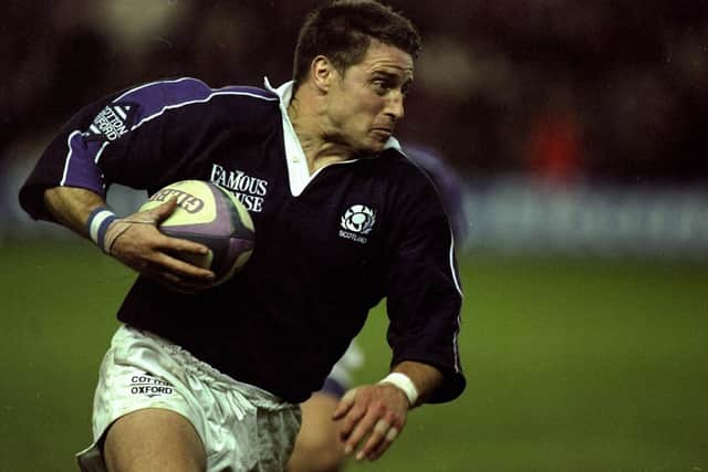 Kelso's Alan Tait on the ball against South Africa during a 35-10 defeat for Scotland at Edinburgh's Murrayfield Stadium in November 1998 (Pic: David Rogers/Allsport/Getty Images)