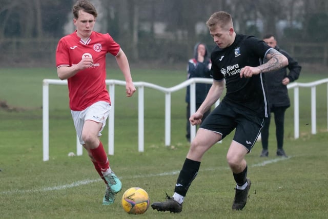 Peebles Rovers beating Kennoway Star Hearts 2-0 at home on Saturday in the East of Scotland Football League's second division (Photo: Pete Birrell)