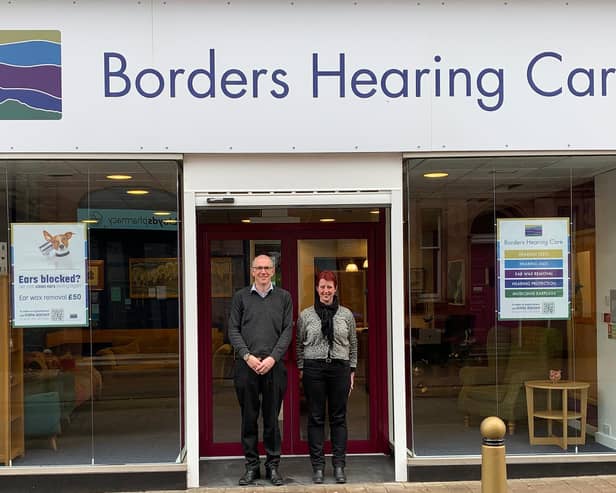 Andrew Quinn and Shona Jackson at the new hearing clinic in Channel Street, Galashiels.