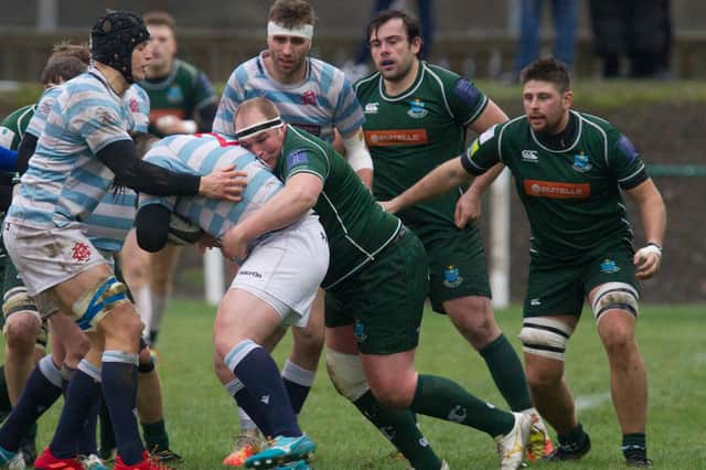 Hawick, seen here hosting Edinburgh Accies last month, are among the clubs due to resume their seasons this weekend as things stand (Photo: Bill McBurnie)