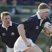 Doddie Weir and, left, Gary Armstrong playing for Scotland against Italy in 1998. (Photo by Dave Rogers/Allsport/Getty Images/Hulton Archive)