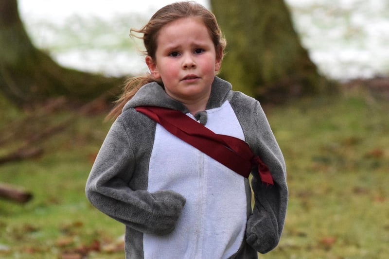 Chloe Smith on the run at Teviotdale Harriers’ 2022 Christmas relays