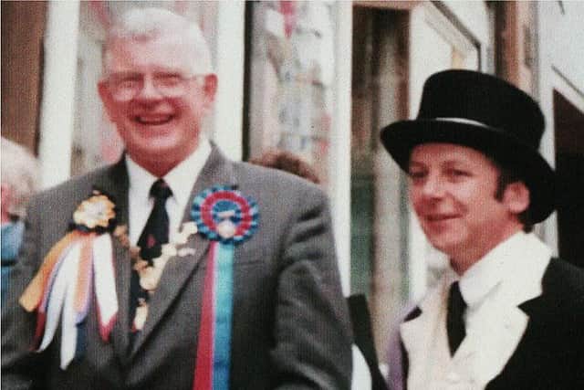 Jim Newlands pictured during his time as Selkirk’s Honorary Provost. Alongside him is Senior Burgh Officer Andrew Heatlie.