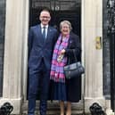 John Lamont MP with Elaine Monro at No10 Downing Street.