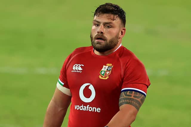 Rory Sutherland playing against Cell C Sharks for the British and Irish Lions at Loftus Versfeld Stadium on July 10, 2021, in Pretoria (Photo by David Rogers/Getty Images)