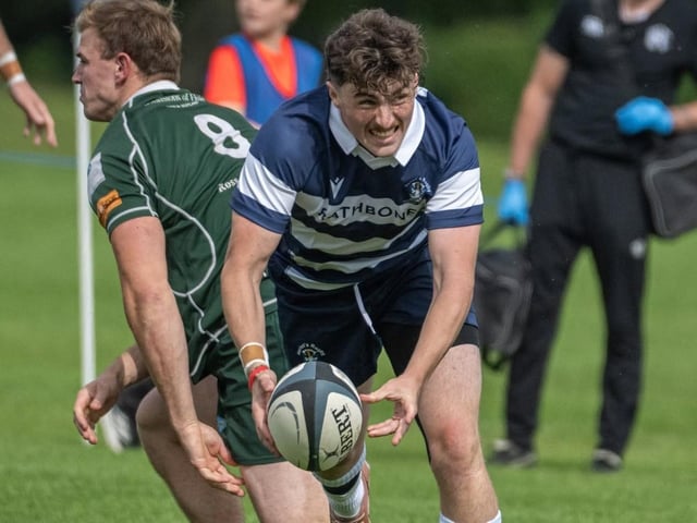 Heriot’s in possession during their 80-13 win at home to Hawick in Edinburgh on Saturday (Photo: Jonathan Cruickshank)