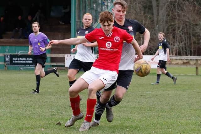 Peebles Rovers drawing 0-0 at home to Newburgh Juniors on Saturday (Pic: Pete Birrell)