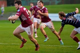 Gala's Tim McKavanagh on the charge against Watsonians on Saturday (Pic: Alwyn Johnston)